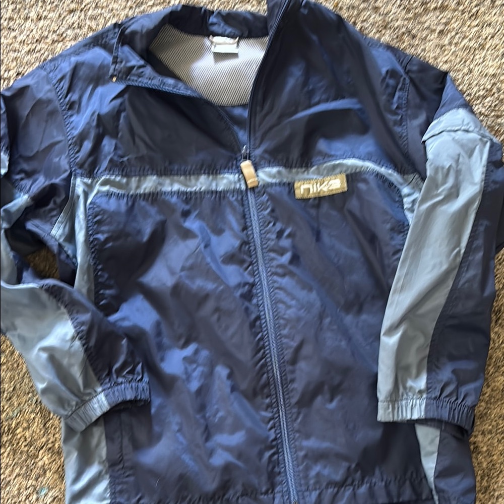 Nike Blue and Gray Windbreaker Jacket